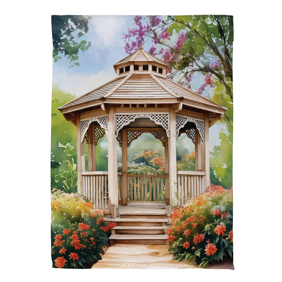 Evergreen Garden Gazebo Suede Garden Flag
