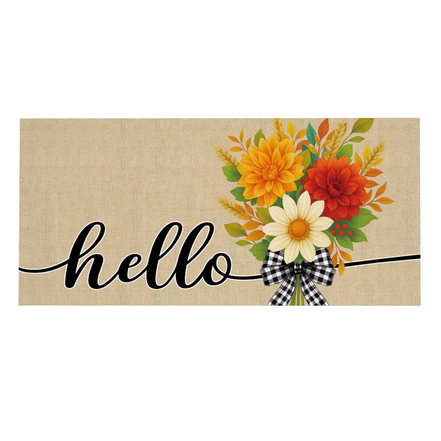 Evergreen Hello Fall Bow Florals Sassafras Switch Mat