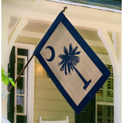 Evergreen South Carolina Palmetto Burlap House Flag