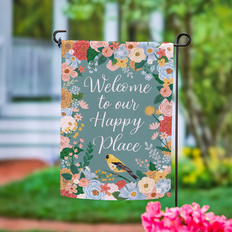Evergreen What She Shed Sentimental Suede Garden Flag