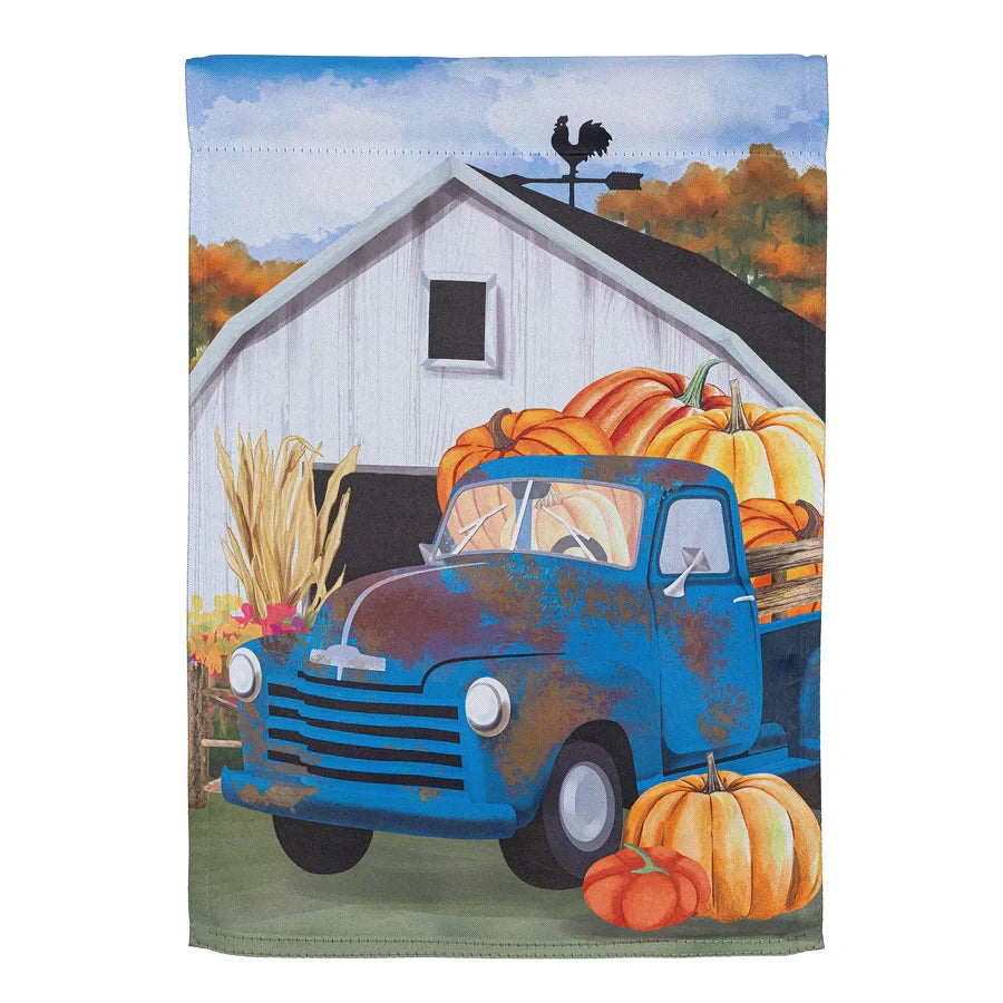Evergreen Barns & Harvest Suede Garden Flag