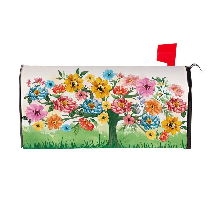 Evergreen Blooming Tree of Life Mailbox Cover