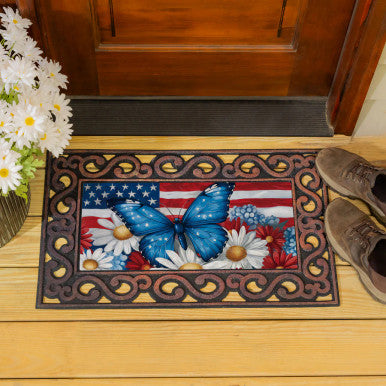 Evergreen Patriotic Butterfly Sassafras Switch Mat