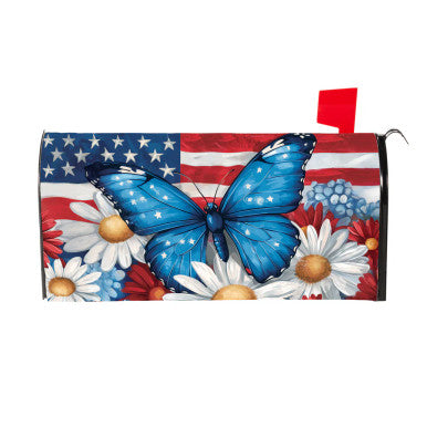 Evergreen Patriotic Butterfly Mailbox Cover