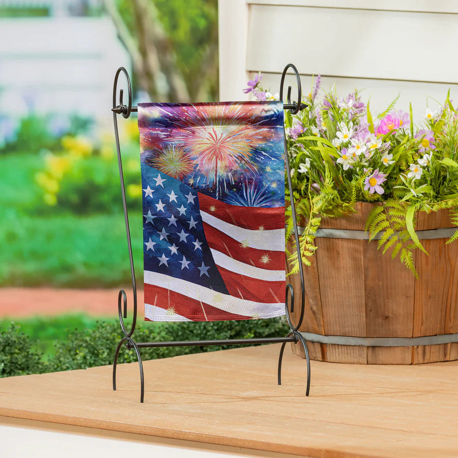 Evergreen American Classic Fireworks Lustre Garden Flag