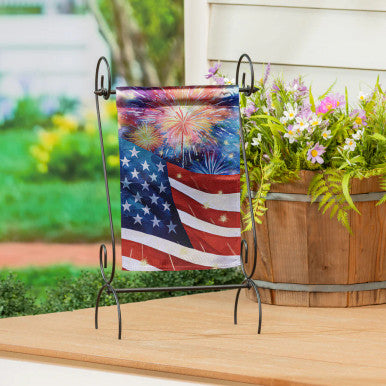 Evergreen American Classic Fireworks Lustre Garden Flag