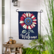 Evergreen Patriotic Vibrant Sunflower Suede Garden Flag