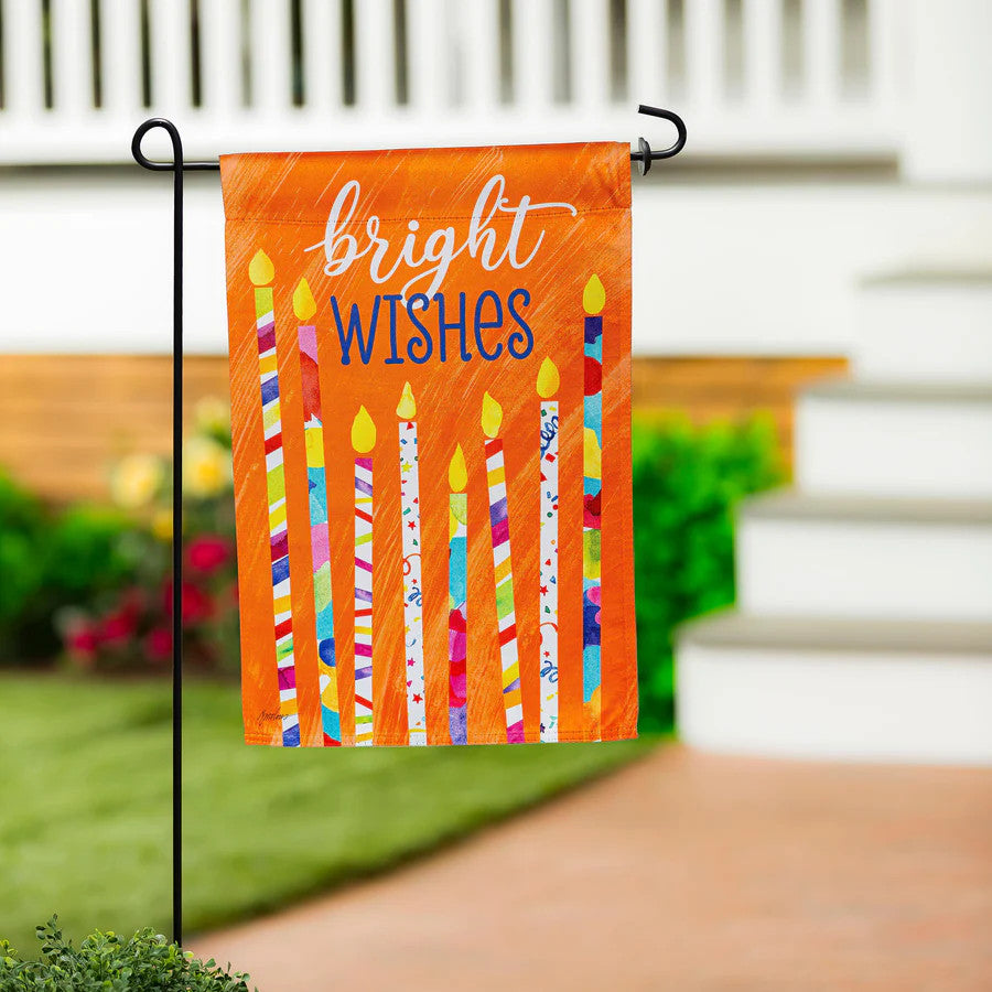 Evergreen Birthday Party Reversible Suede Garden Flag