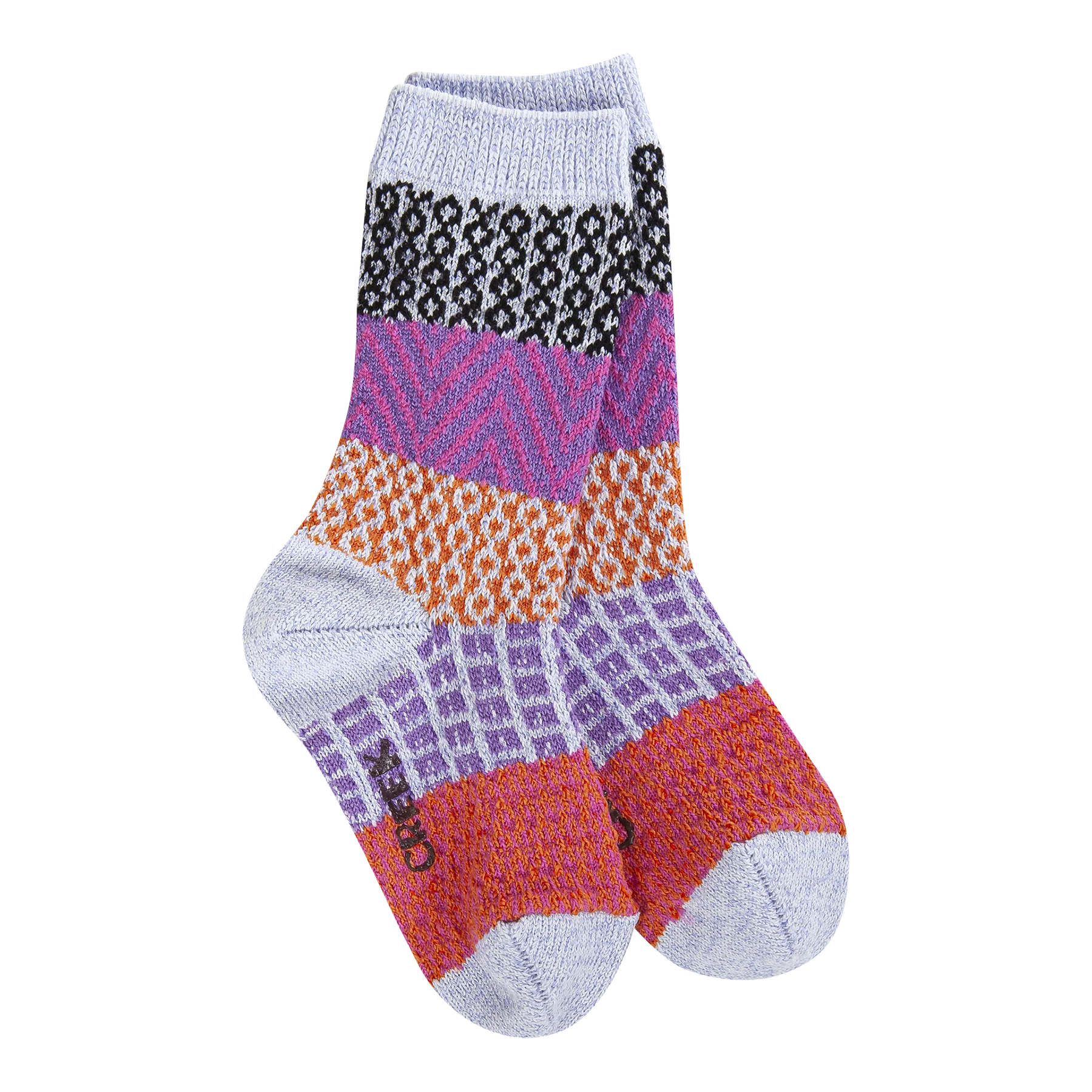 Mouse Creek Gallery Crew Socks with Grippers - Lavendar