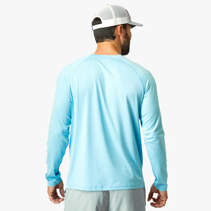 Aftco Men's Long Sleeve Samurai Sun Protection Shirt - Splish Splash Heather