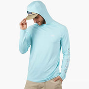 Aftco Samurai Sun Protection Hoodie Shirt - Clearwater Heather