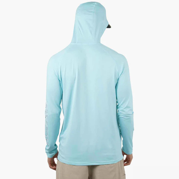 Aftco Samurai Sun Protection Hoodie Shirt - Clearwater Heather