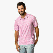 Aftco Men's Boatbar Printed Performance Polo Shirt - Wild Rose