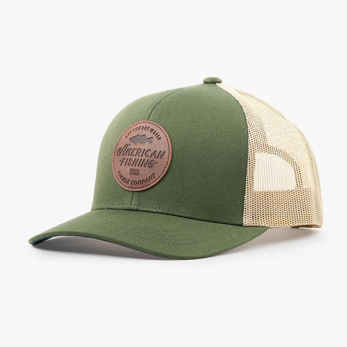 Aftco Men's Lemonade Leather Trucker Hat - Olive