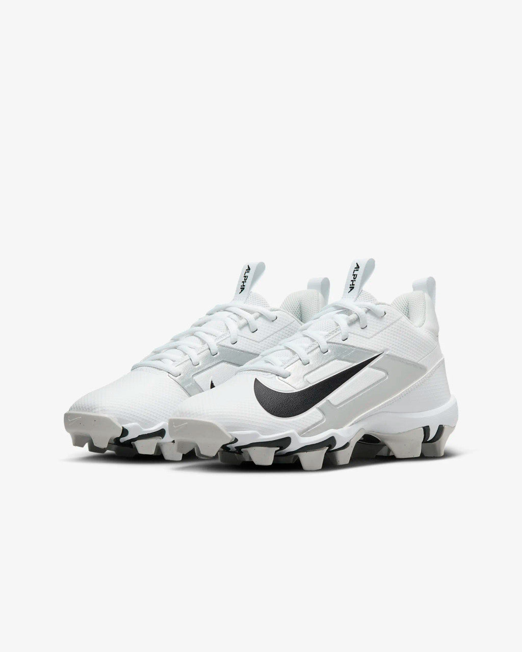 Nike Big Kids Alpha Menace 4 Shark Football Cleats - White/Metallic Silver/Photon Dust/Black