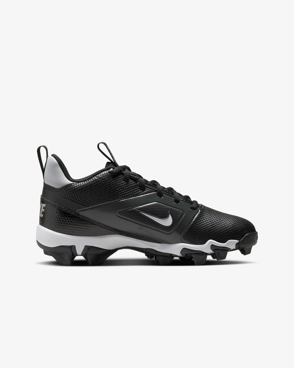 Nike Big Kids Alpha Menace 4 Shark Football Cleats - Black/Light Smoke Grey/Metallic Silver/White