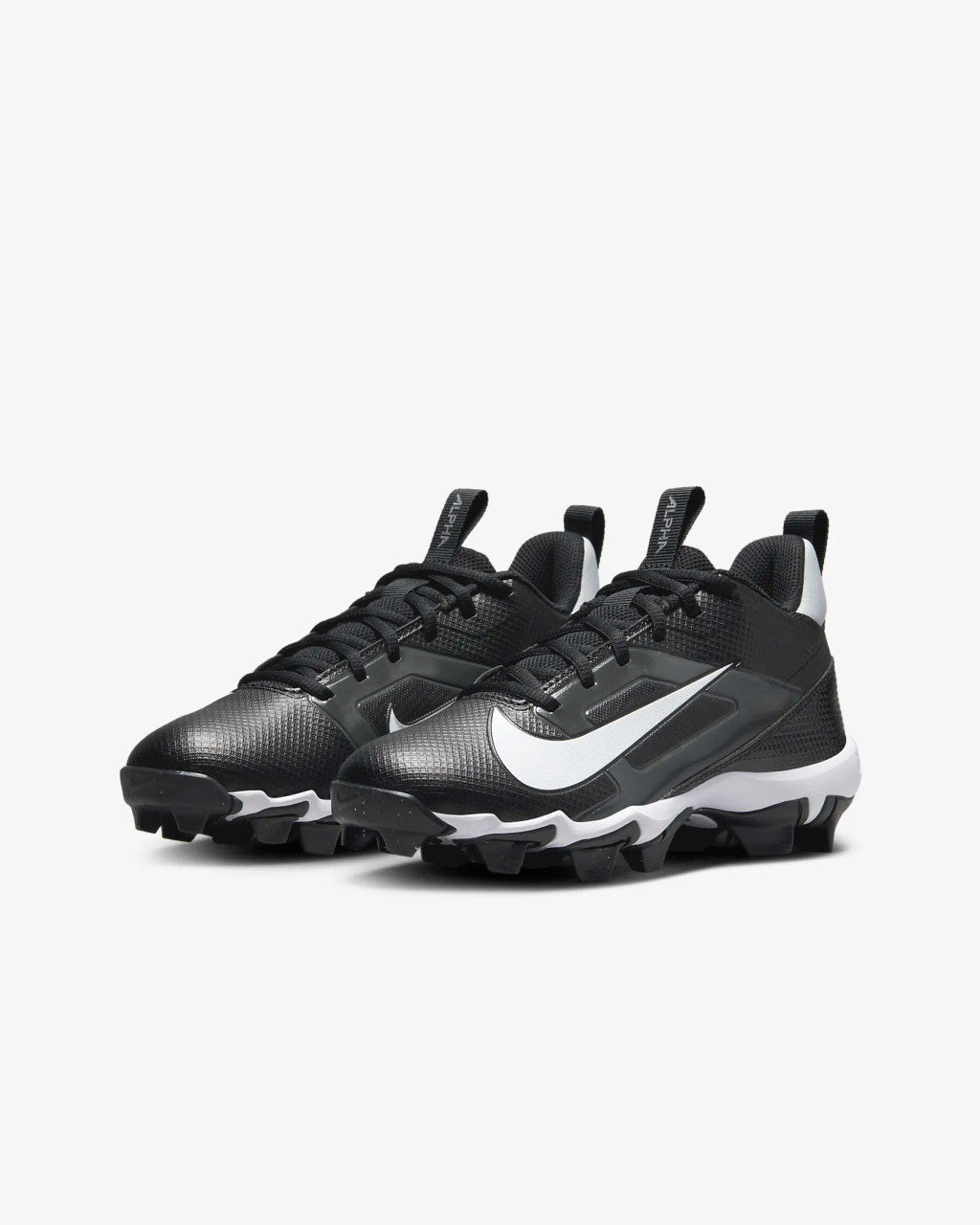 Nike Big Kids Alpha Menace 4 Shark Football Cleats - Black/Light Smoke Grey/Metallic Silver/White