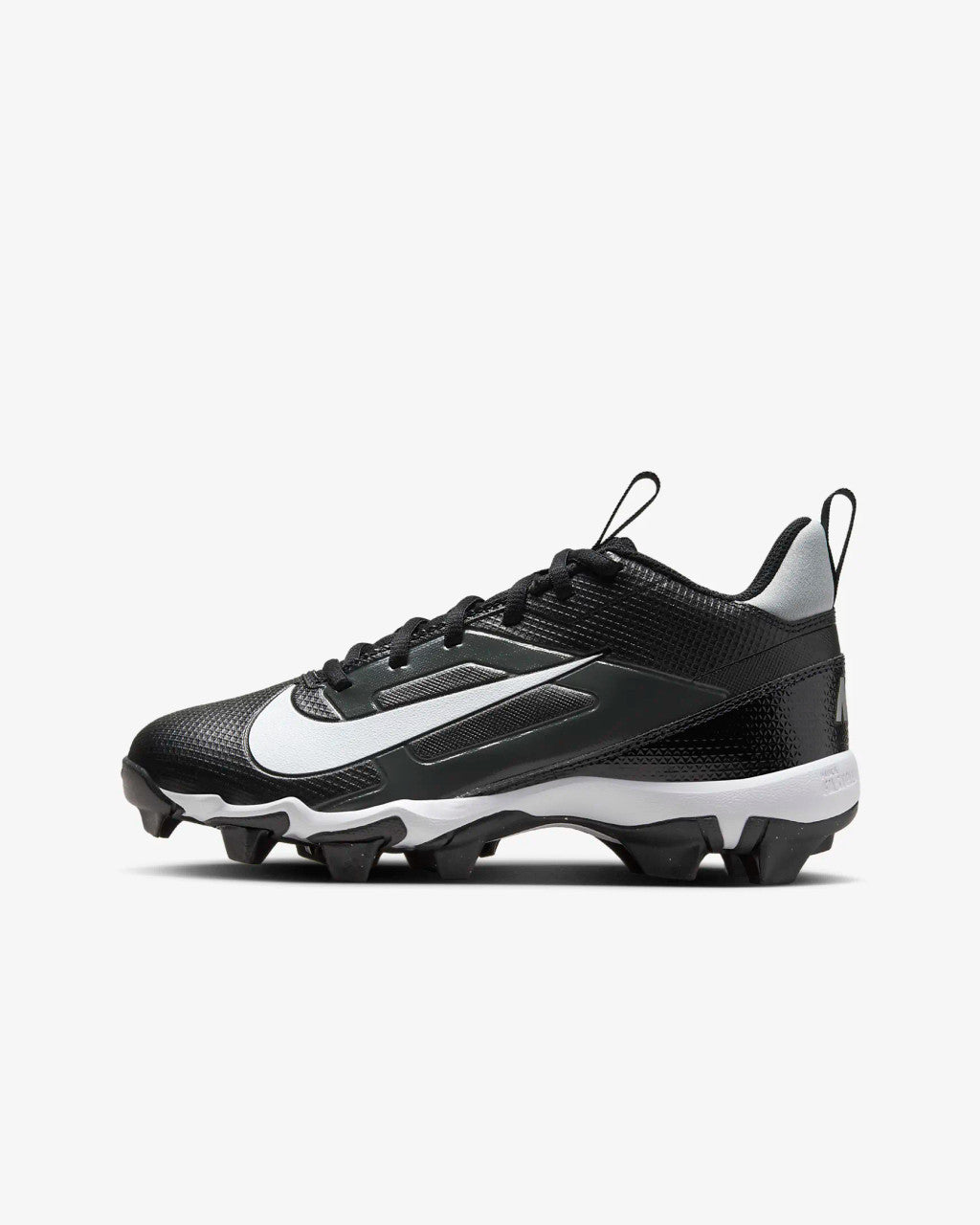 Nike Big Kids Alpha Menace 4 Shark Football Cleats - Black/Light Smoke Grey/Metallic Silver/White