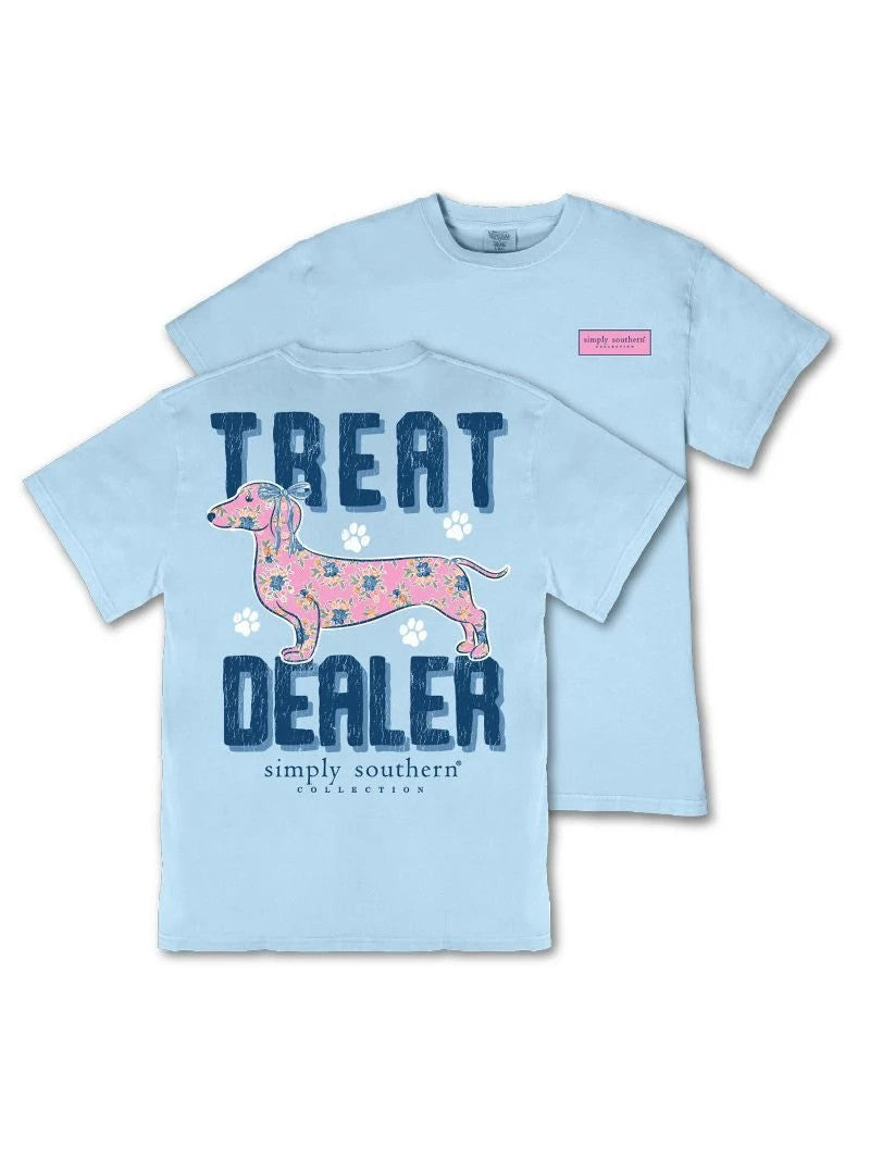 Simply Southern Women's Mineral Washed Dealer Tee - Glacier