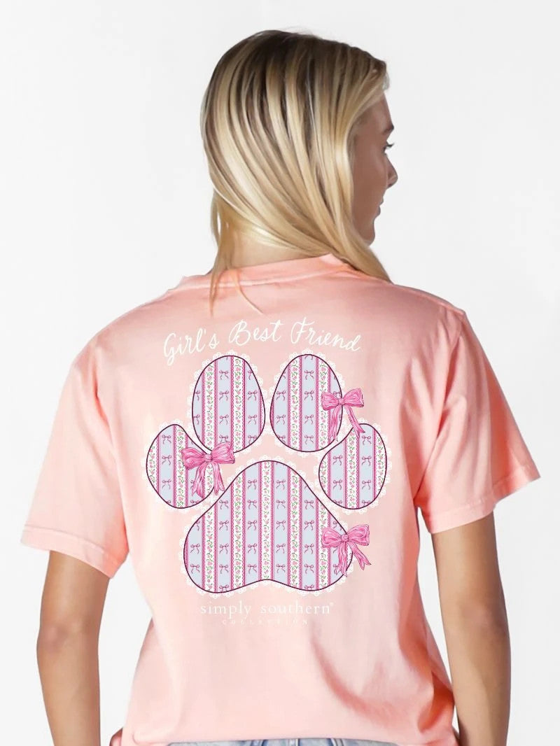 Simply Southern Women's Mineral Washed Friend Tee - Light Peach