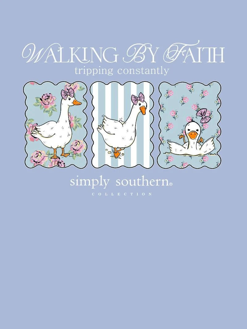 Simply Southern Women's Tripping Constantly Tee - Faded Blue