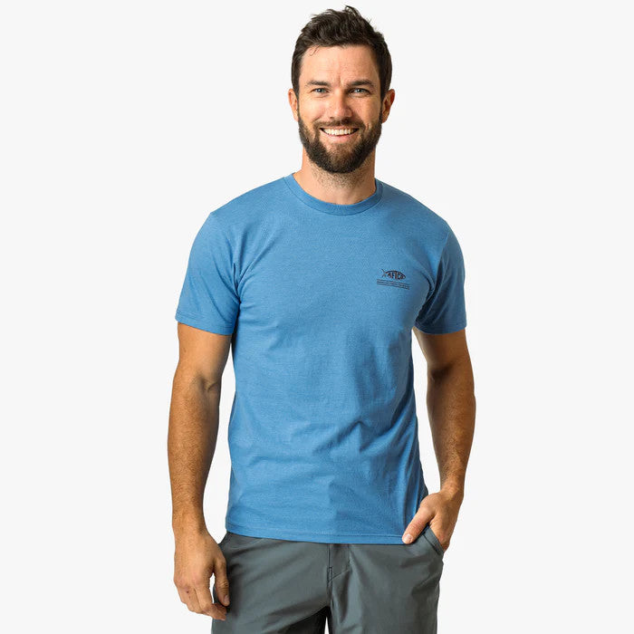 Aftco Men's Grass Flat Tee - Azure Heather