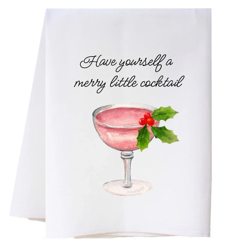 Cora & Pate Merry Little Cocktail Kitchen Towel