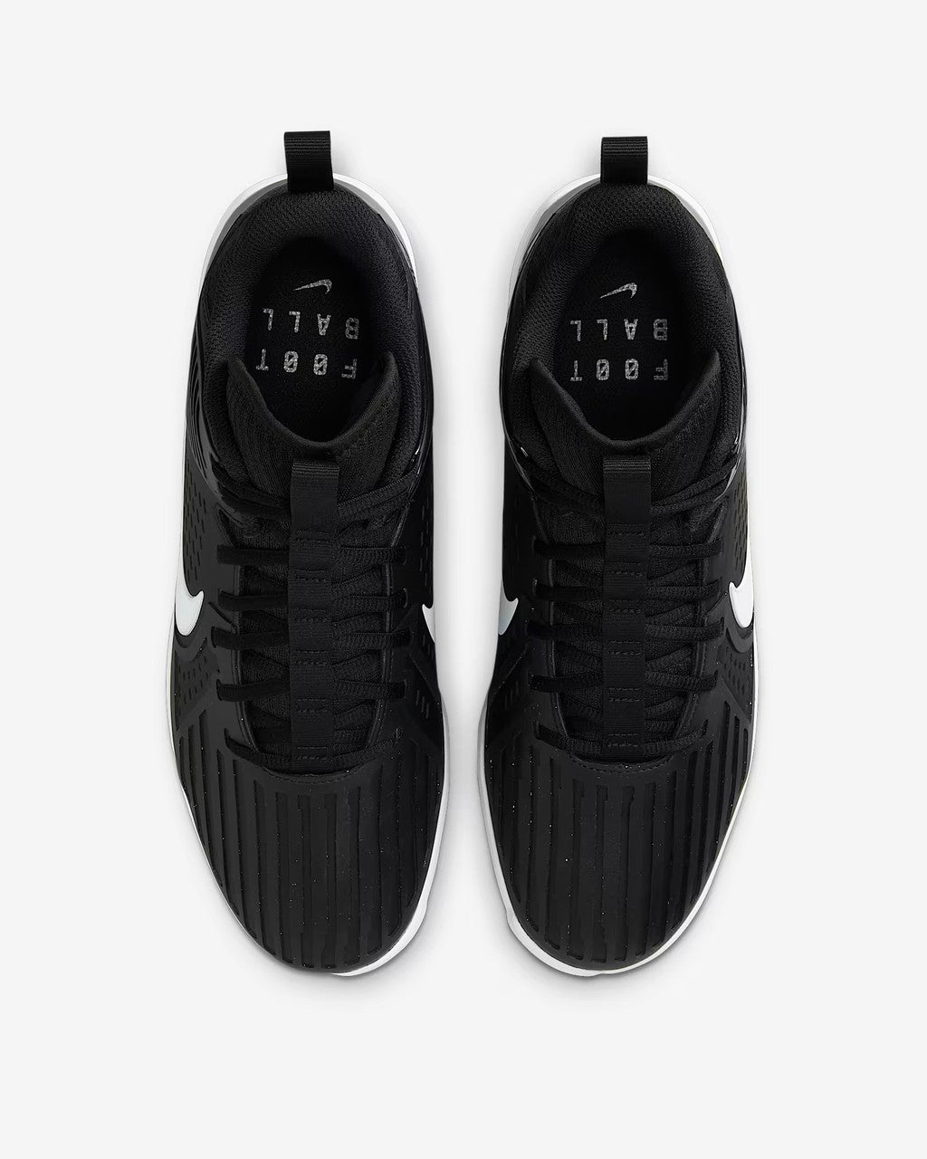 Nike Alpha Menace Strong Football Cleats - Black/White/Metallic Silver