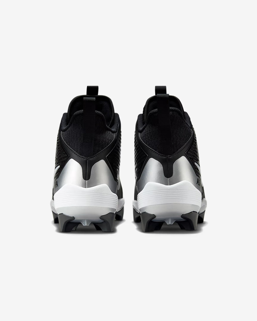 Nike Alpha Menace Strong Football Cleats - Black/White/Metallic Silver