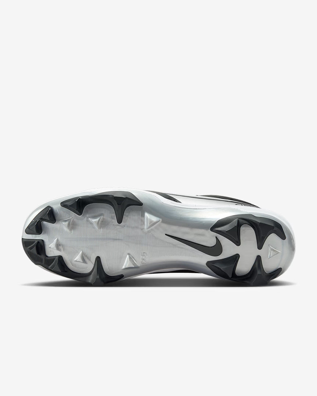 Nike Alpha Menace Strong Football Cleats - Black/White/Metallic Silver