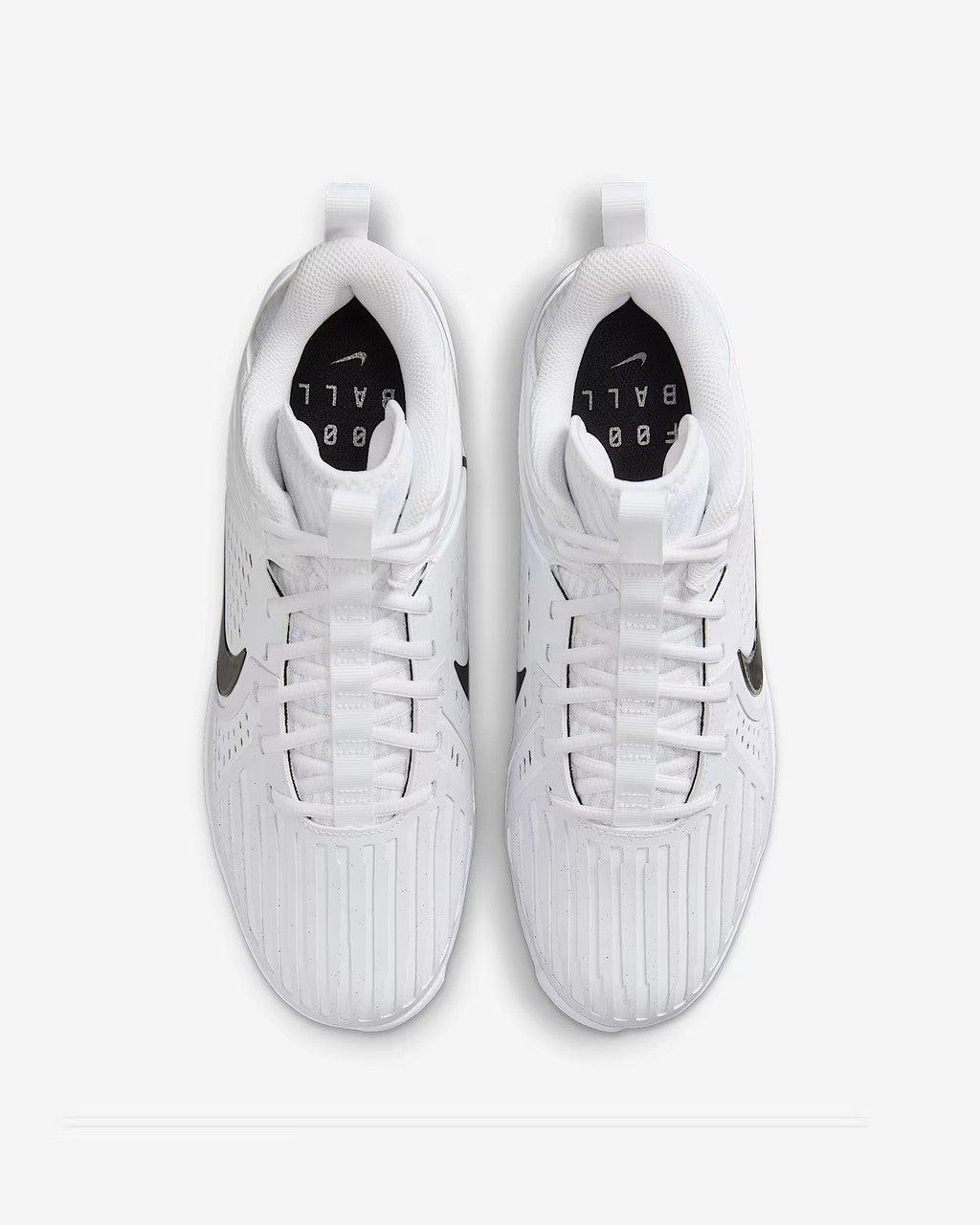 Nike Alpha Menace Strong Football Cleats - White/Black/Metallic Silver