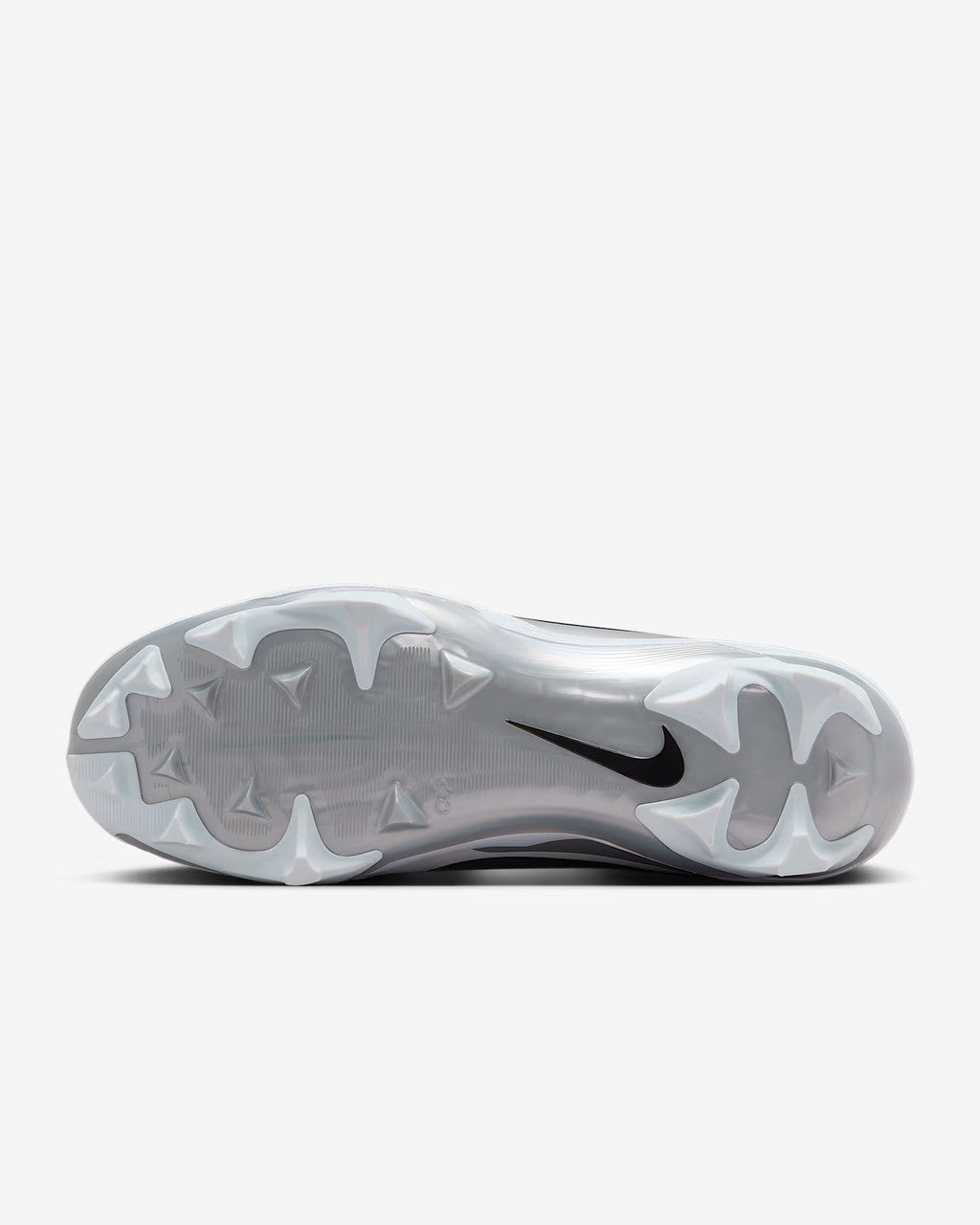 Nike Alpha Menace Strong Football Cleats - White/Black/Metallic Silver