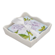 Sophistiplate Floral Cocktail Napkin with Napkin Tray - Hydrangea