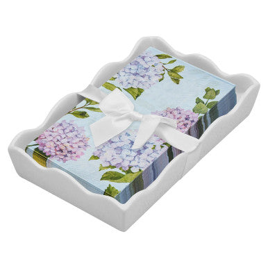 Sophistiplate Floral Guest Towel with Napkin Tray - Hydrangea