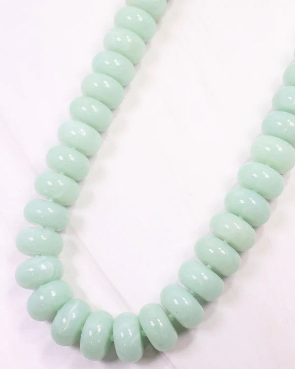 Caroline Hill Pipestone Marble Beaded Necklace - Mint