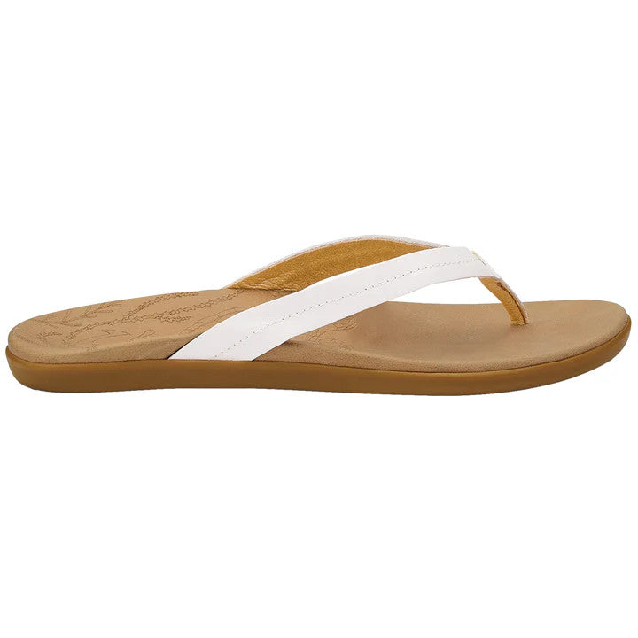 OluKai Women's Honu Sandal - Bright White/Golden Sand