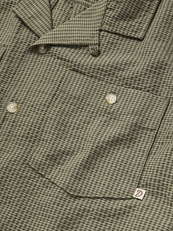 Duck Camp Men's Coastal Seersucker Shirt Short Sleeve - Moss