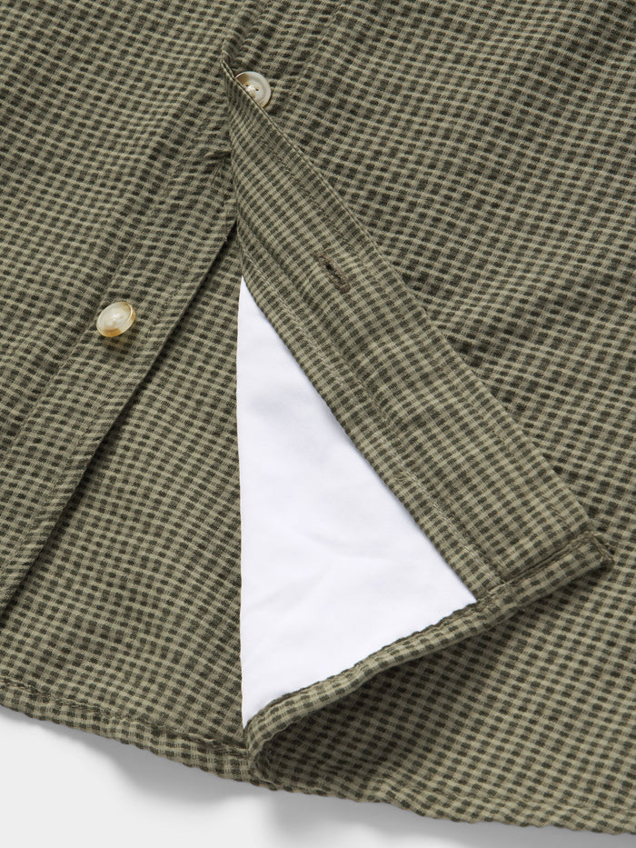 Duck Camp Men's Coastal Seersucker Shirt Short Sleeve - Moss