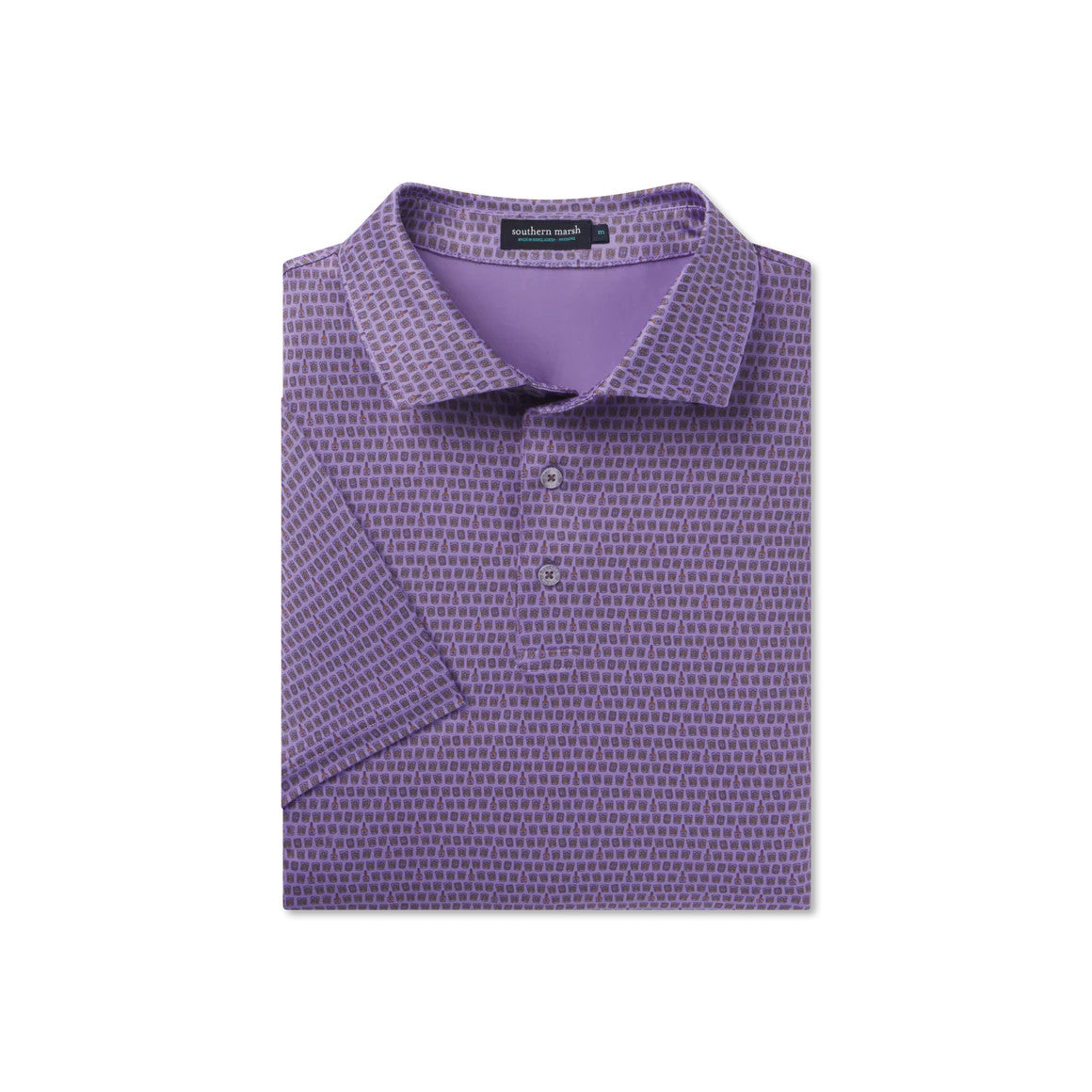 Southern Marsh Men's Flyline Performance Polo - Bourbon Trail - Wharf Purple Bourbon
