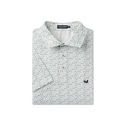Southern Marsh Men's Flyline Performance Polo - Sunday Success - White Golf Print