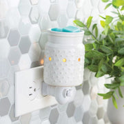 Candle Warmers Etc. White Hobnail Pluggable Fragrance Warmer