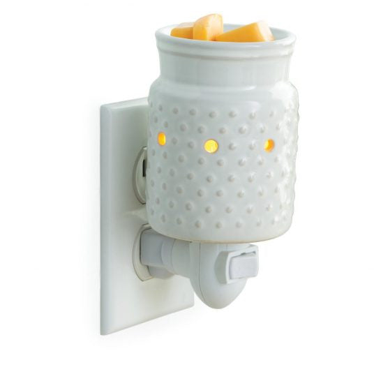 Candle Warmers Etc. White Hobnail Pluggable Fragrance Warmer