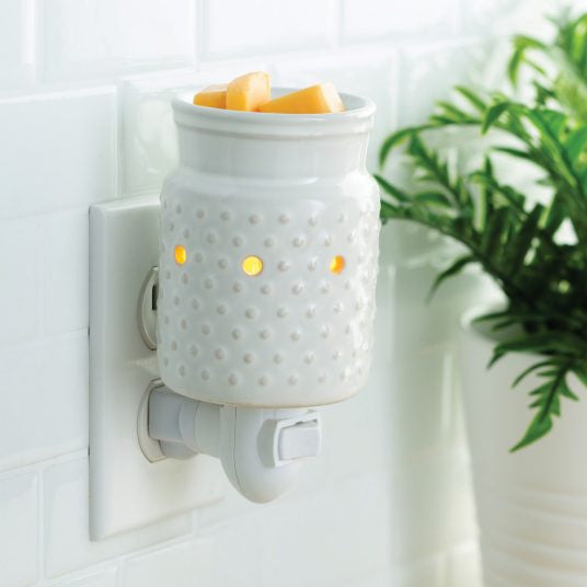 Candle Warmers Etc. White Hobnail Pluggable Fragrance Warmer