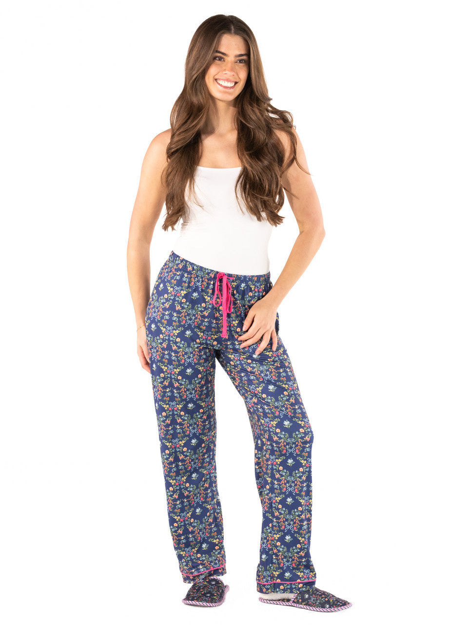Simply Southern Women's Everyday PJ Pants - Ribbon Floral
