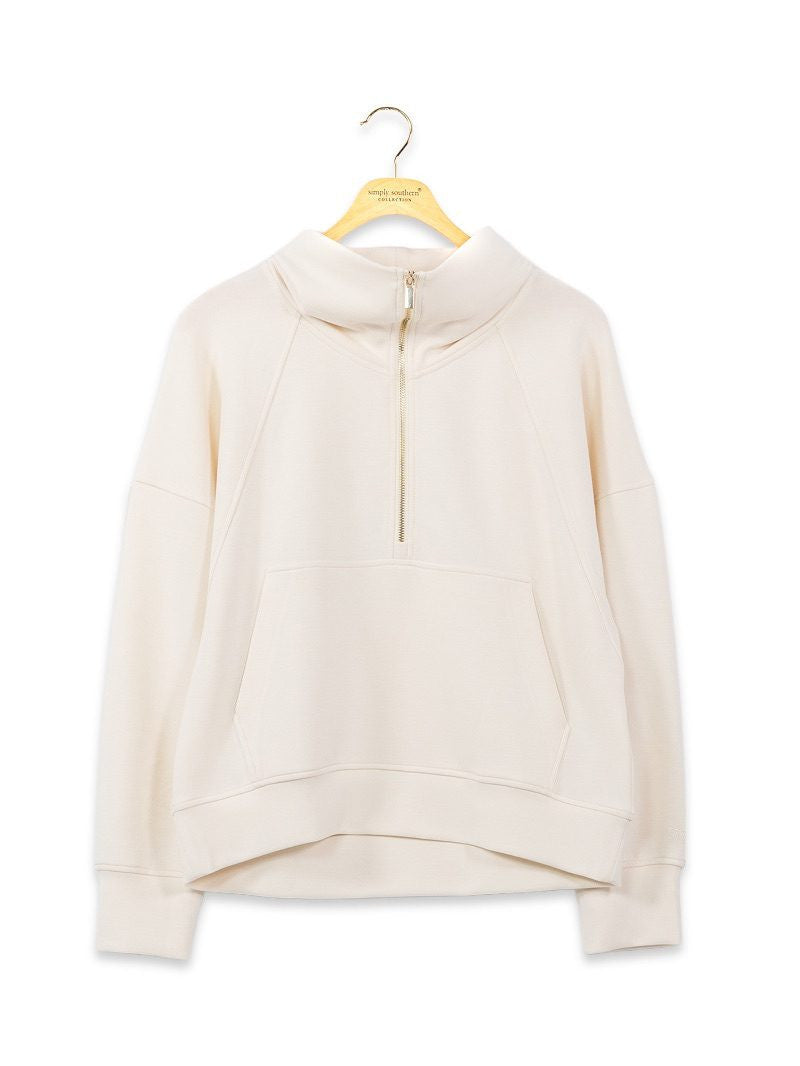 Simply Southern Women's Half-Zip Pullover - Ivory