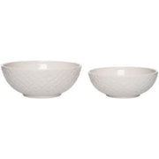 VIP Home White Floral Serving Bowl