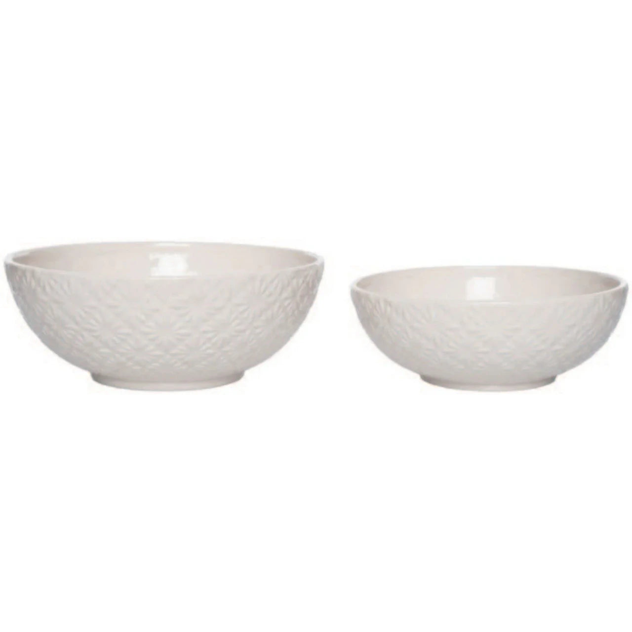 VIP Home White Floral Serving Bowl
