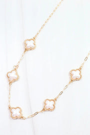 Caroline Hill Burgess Pearl Clover Necklace Gold