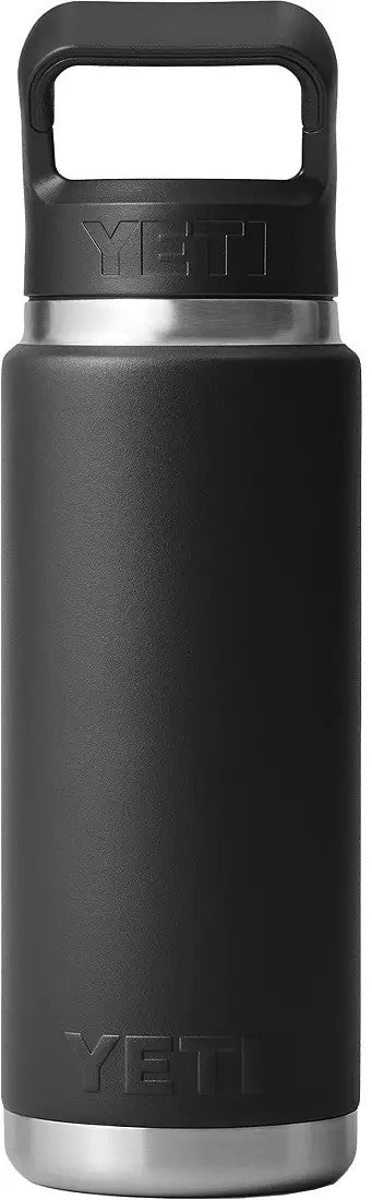 YETI Rambler 26 oz Black BPA Free Bottle with Straw Cap