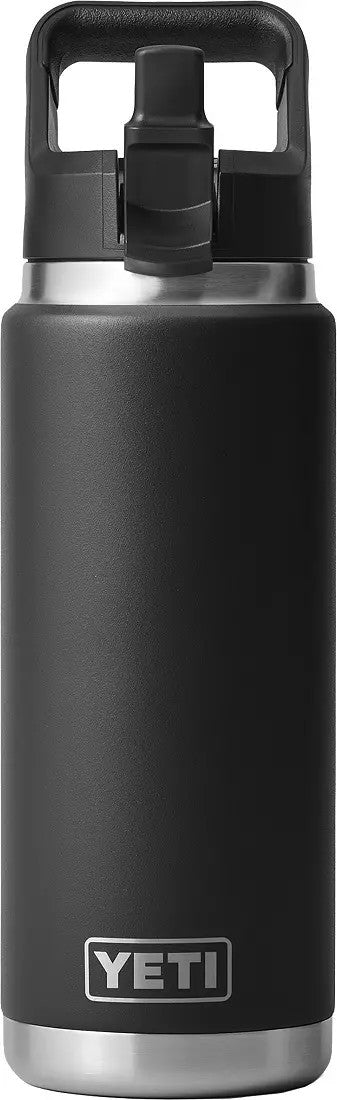 YETI Rambler 26 oz Black BPA Free Bottle with Straw Cap
